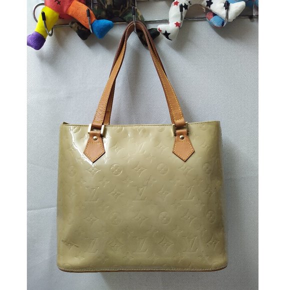 Louis Vuitton Vernis Houston Shoulder Hand Bag Yellow